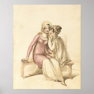 Poster Soirée, promenade ou costumes de plage de mer, mod