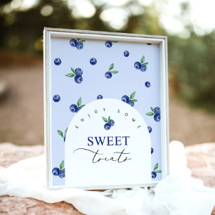 Poster Soirées sucrées aux bleuets fête d'anniversaire