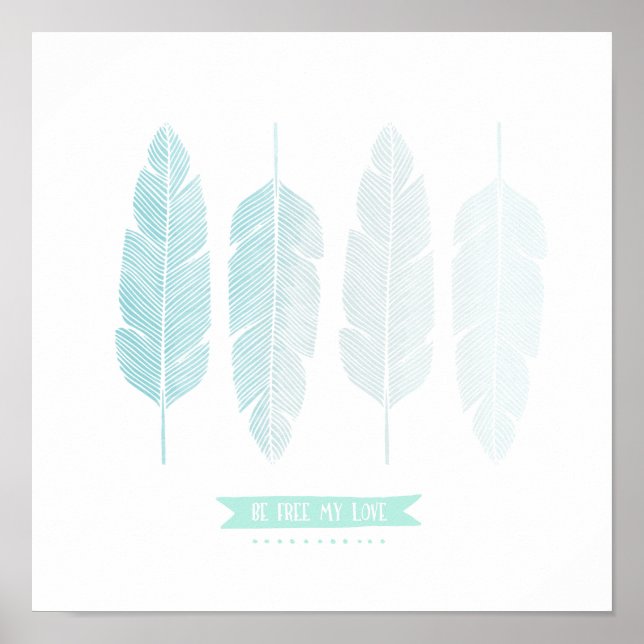 Poster Sois Libre Mon Amour ! Décor de pépinière. (Devant)