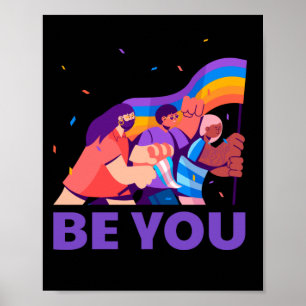Poster Sois toi. LGBT+Pride. drapeau arc-en-ciel
