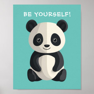Poster "SOIS TOI-MÊME !" Panda Bear, Votre message/nom, s