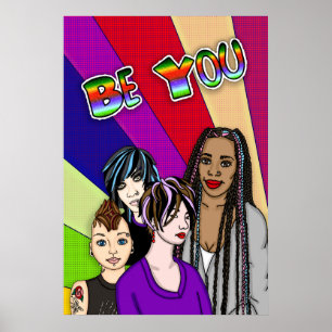 Poster Sois toi   Pop Art   Main Glissée Diverses Personn