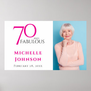 Poster Soixante-dix ans et Fabuleux Minimal Rose 70e Anni