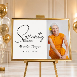 Poster Soixante-dix ans et Fabuleux Script Fête d'anniver