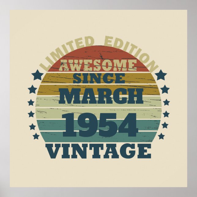 Poster Soixante-dix ans vintages personnalisés 70e annive (Devant)