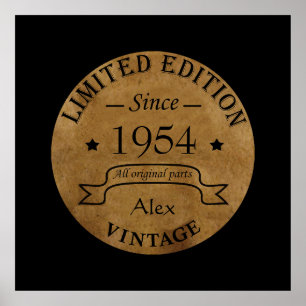 Poster Soixante-dix vintages 70e anniversaire personnalis