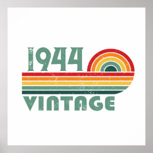 Poster Soixante-dix vintages fête du 80e anniversaire