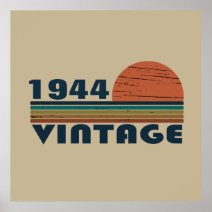 Poster Soixante-dix vintages fête du 80e anniversaire