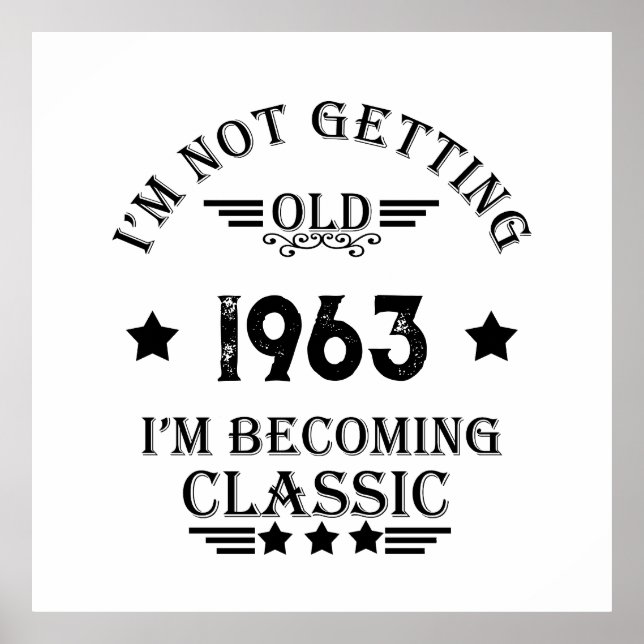 Poster Soixante vintage 60e anniversaire (Devant)