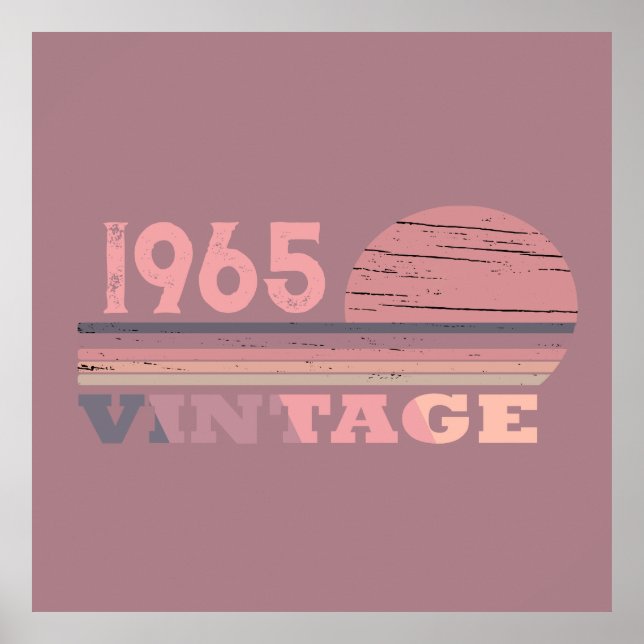 Poster Soixante vintage 60e anniversaire personnalisée (Devant)