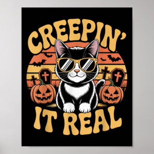 Poster Soky Cute Creen' It Real Funny Chat Halloween Pun 