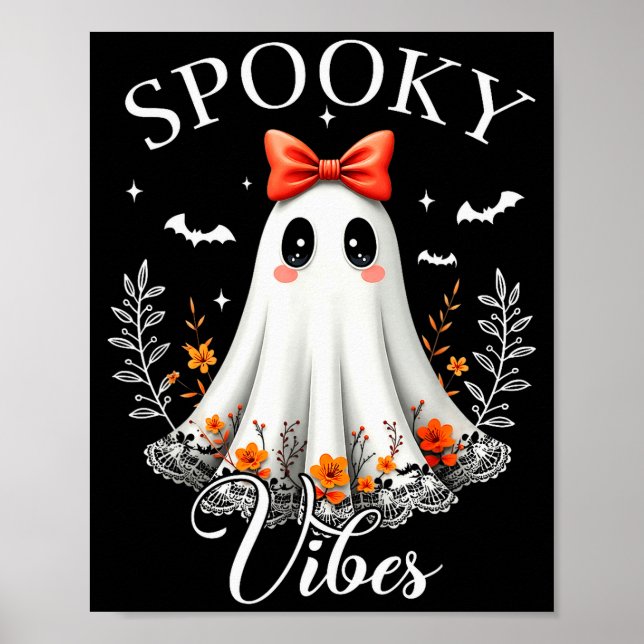 Poster Soky Vibes Ghost Retro Groovy Halloween Women Girl (Devant)