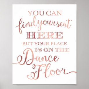 Poster SOL DE DANSE D'Or Chic Rose - SIÈGE
