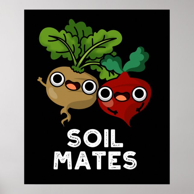 Poster Sol Mates Funky Beet Root Pun Dark BG (Devant)