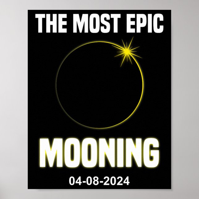 Poster Solaire Eclipse Mooning Funny 04.08.2024 Eclipse (Devant)