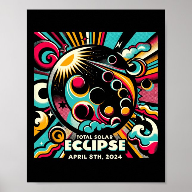 Poster Solar Eclipse 2024 04.08.24 Eclipse Hommes Femmes  (Devant)