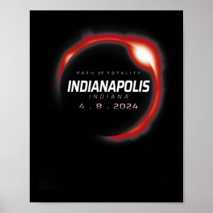 Poster Solar Eclipse 2024 Indianapolis Indiana 8 avril 20