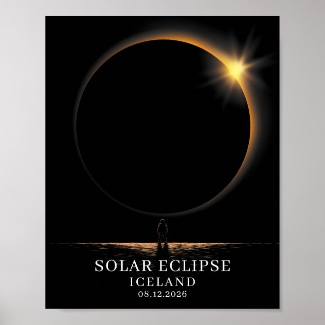 Poster Solar Eclipse 2026 Iceland Celestial (Devant)