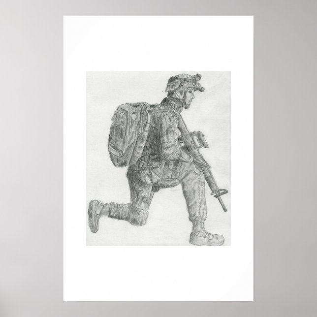 Poster Soldat américain au repos (Devant)