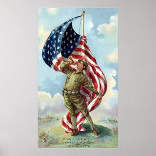 Poster Soldat de la Première Guerre mondiale — Frontière