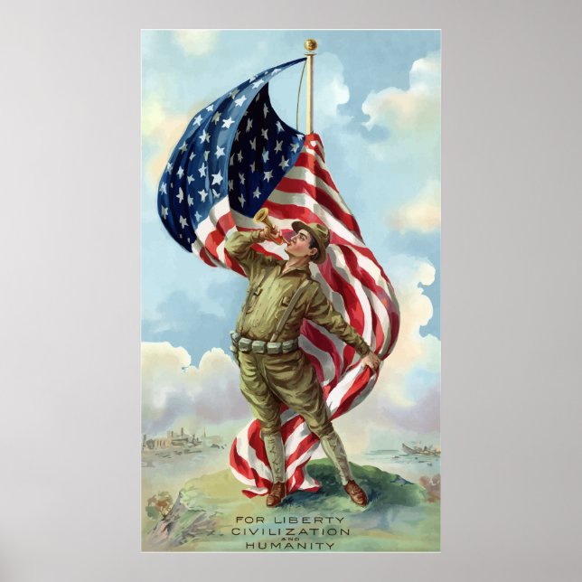 Poster Soldat de la Première Guerre mondiale — Frontière (Devant)