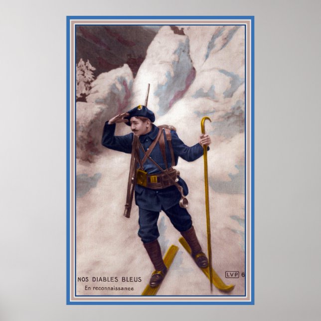 Poster Soldat français de la Première Guerre mondiale en  (Devant)