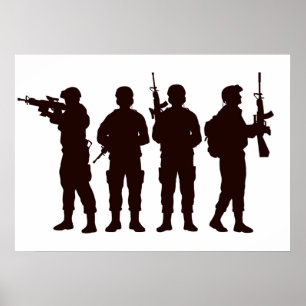 Poster Soldat Silhouette