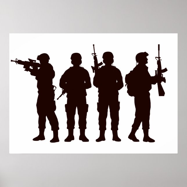 Poster Soldat Silhouette (Devant)