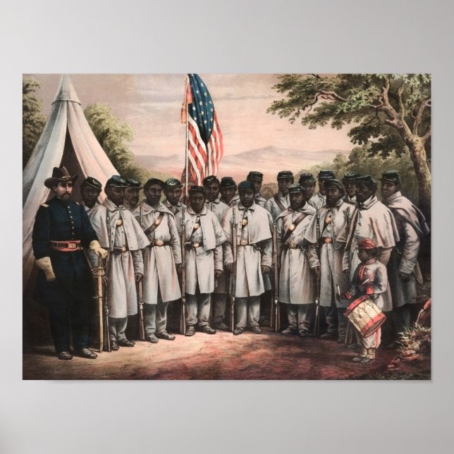 Poster Soldats afro-américains - Guerre civile - 1864 (Devant)
