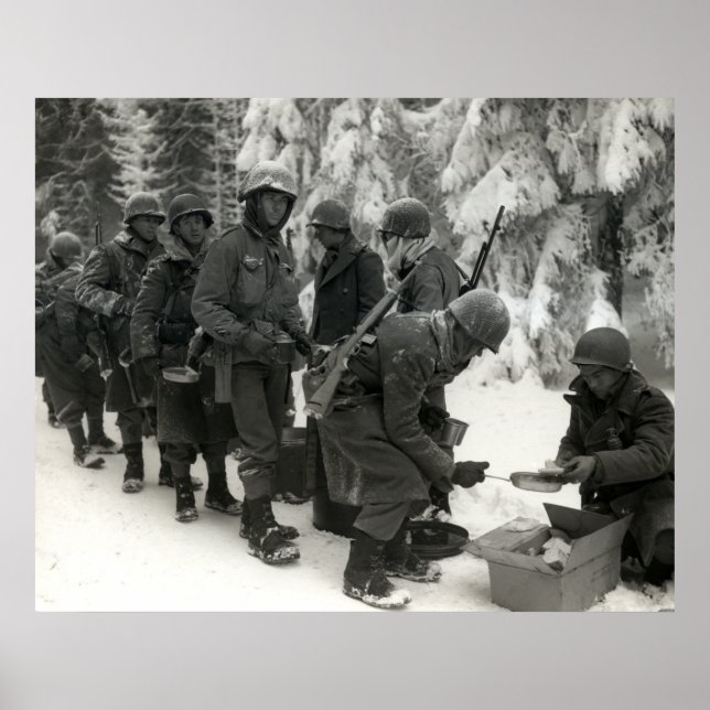 Poster Soldats américains 2ème guerre mondiale en Belgiqu (Devant)