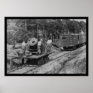 Poster Soldats avec canon sur une voiture 1864