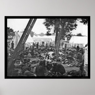 Poster Soldats blessés dans l'hôpital 1862 de guerre