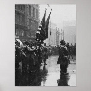 Poster Soldats de "Buffalo" renvoyant les couleurs - 1919