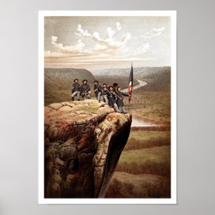 Poster Soldats de l'Union sur Lookout Mountain — Guerre c