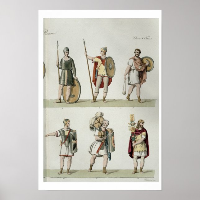 Poster Soldats romains, détail de la plaque 2, classe 5 d (Devant)