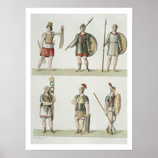 Poster Soldats romains, détail de la plaque 2, classe 5 d (Devant)