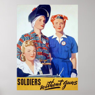 Poster Soldats sans armes ~ Vintage Guerre mondiale 2.