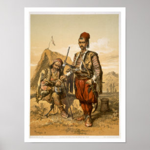 Poster Soldats turcs à pied dans l'armée ottomane, pub. p