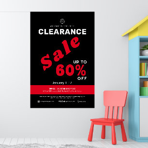 Poster Solde Vente Magasin Affaires Remise Noir