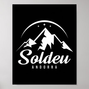 Poster Soldeu Andorre Station de ski Ski Snowboard