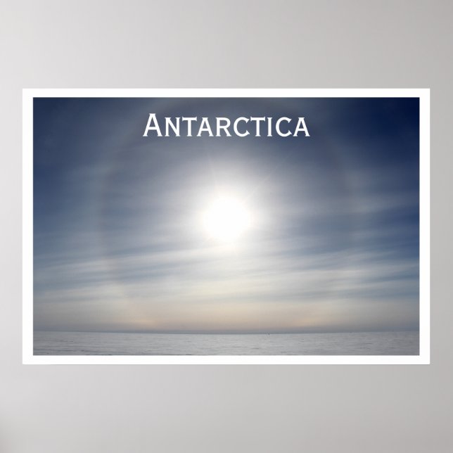 Poster Soleil Antarctique sur Horizon, Dôme Siple (Devant)