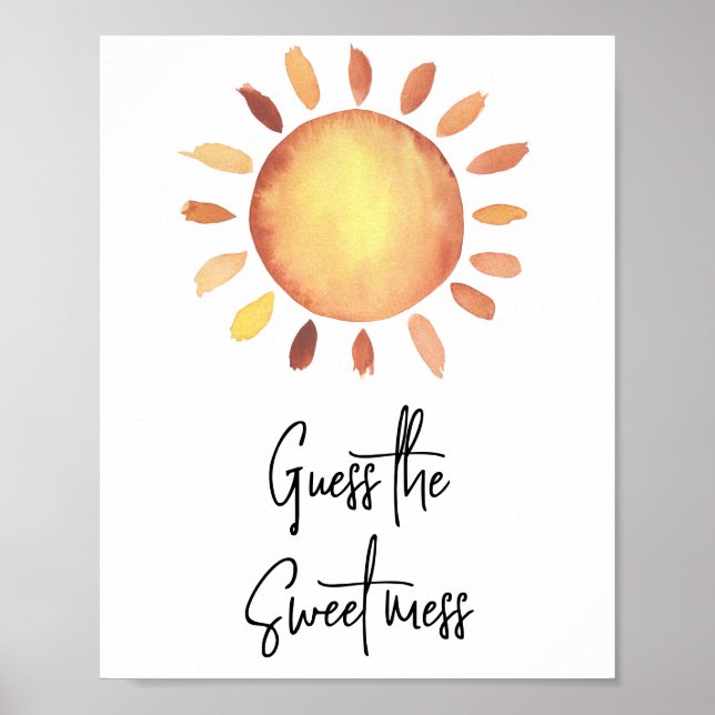 Poster Soleil aquarelle - Devinez le désordre doux (Devant)