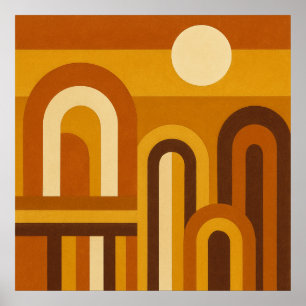 Poster Soleil & Arches Design Géométrique Moderne du Mili
