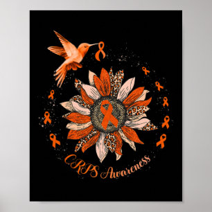 Poster Soleil Colibri Orange Ribbon CRPS guerrier