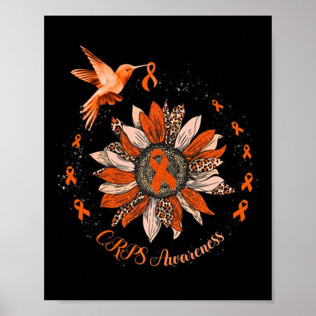 Poster Soleil Colibri Orange Ribbon CRPS guerrier (Devant)
