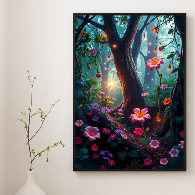Poster Soleil dans une forêt de fées lunaires (Créateur téléchargé)