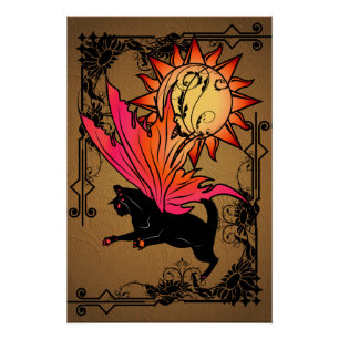 Poster Soleil de chat cosmique