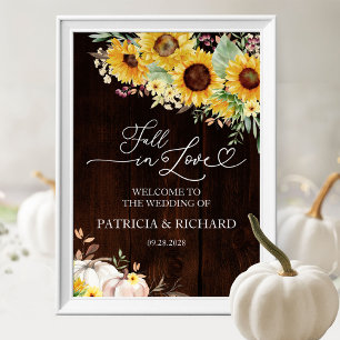 Poster Soleil de citrouille de mariage de bienvenue de to
