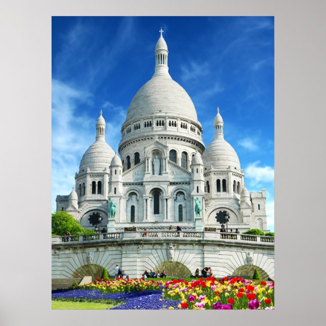 Poster Soleil d'été Basilique du Sacre-Coeur France (Devant)