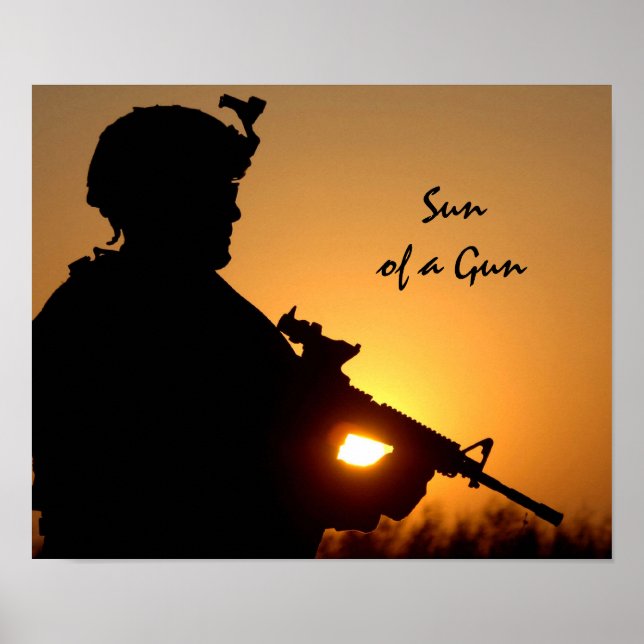 Poster Soleil d'un canon drôle de jeu militaire (Devant)